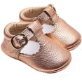 thumbnail image 6 of Leather Leopard Baby Shoes Hard Sole T-Strap Boys Girls Moccasins for Infants Babies Toddlers, 6 of 6