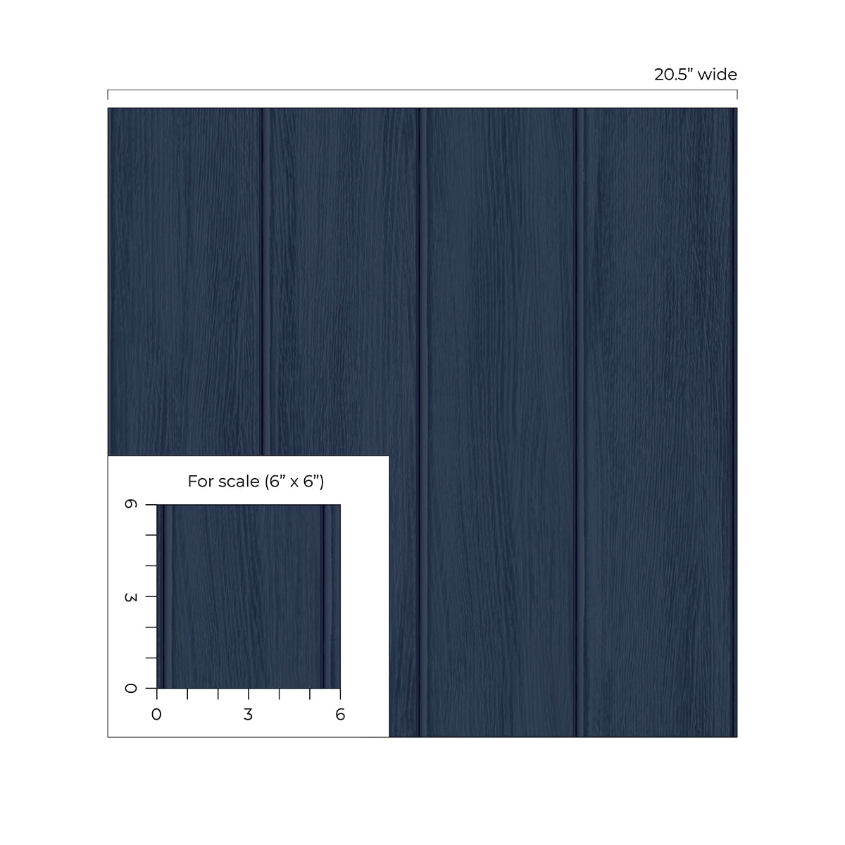 Seabrook Designs Naval Blue Faux Wood Panel Prepasted Wallpaper