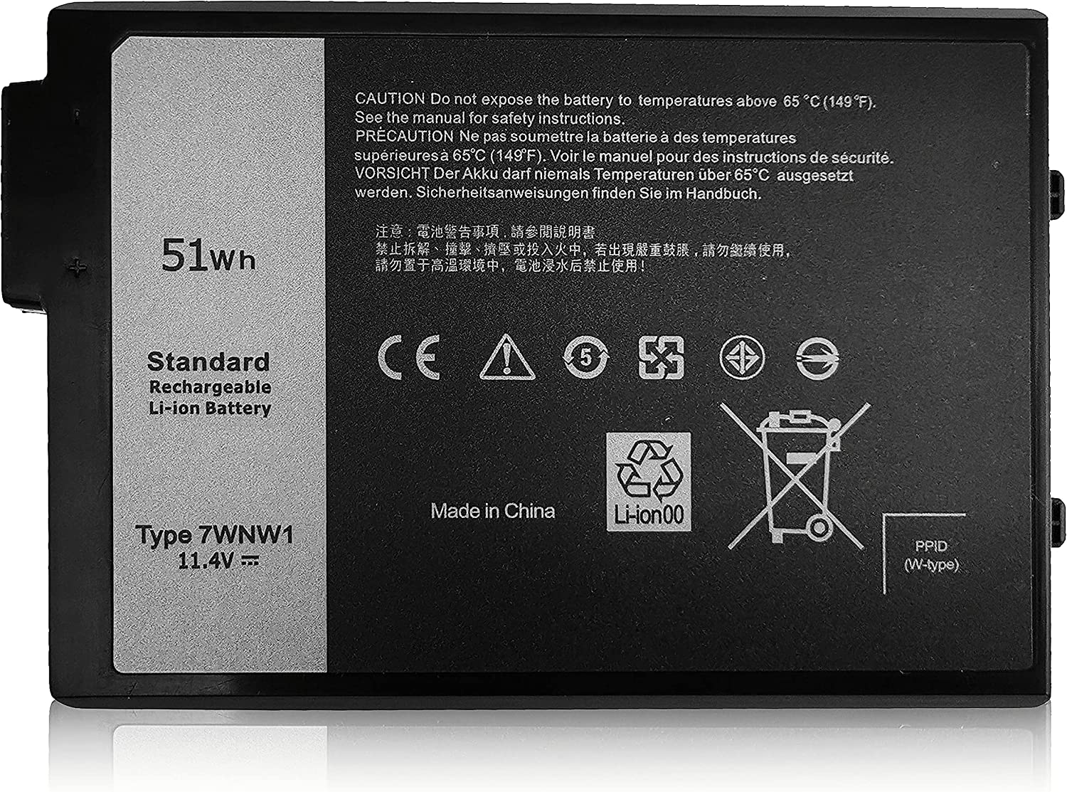 7WNW1 Laptop Battery Replacement for Dell Latitude 7424 5424 5420 Rugged Extreme Series Notebook