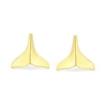 thumbnail image 2 of Bling Jewelry Womens Nautical Mermaid Fin Whale Tail Stud Earrings Sterling Silver Gold Vermeil, 2 of 5