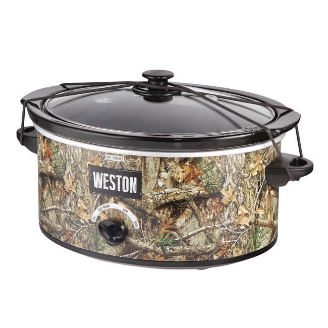 Weston 032100RE 5 qt. Realtree Edge Slow Cooker with Lid Latch Strap