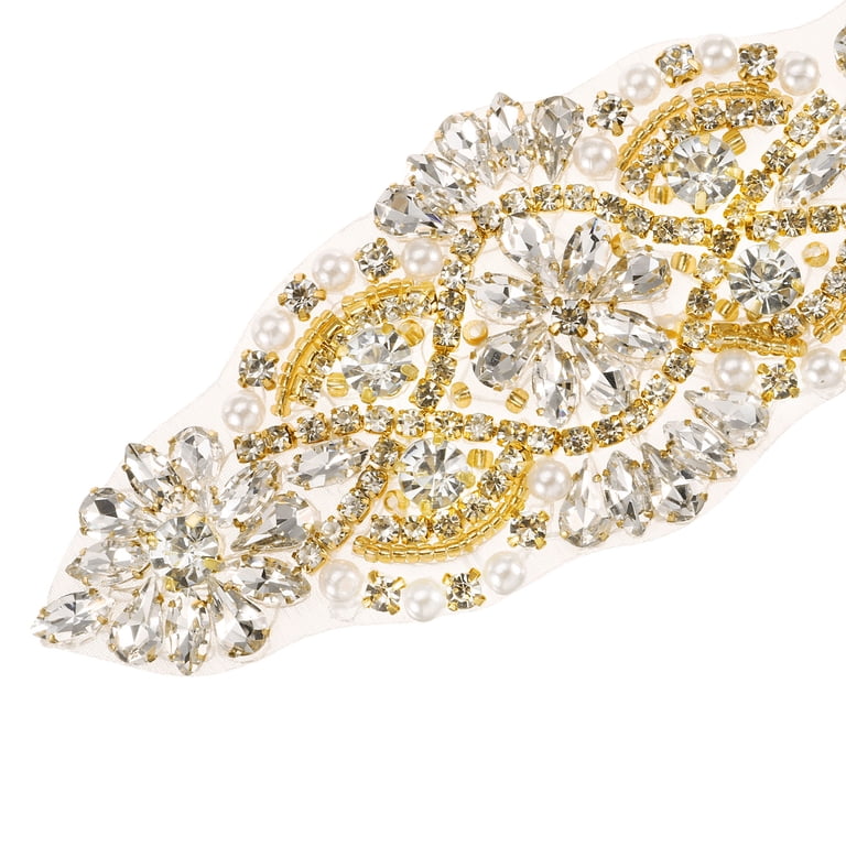 Rhinestone Hot Fix Belt Uxcell Rhinestone Bridal Belt, Crystal Applique Belts  main image 4