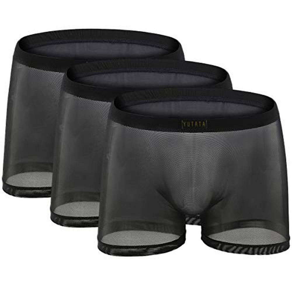 Shineseasons - Men's See Through Shorts Transparent Boxer Briefs Mesh ...