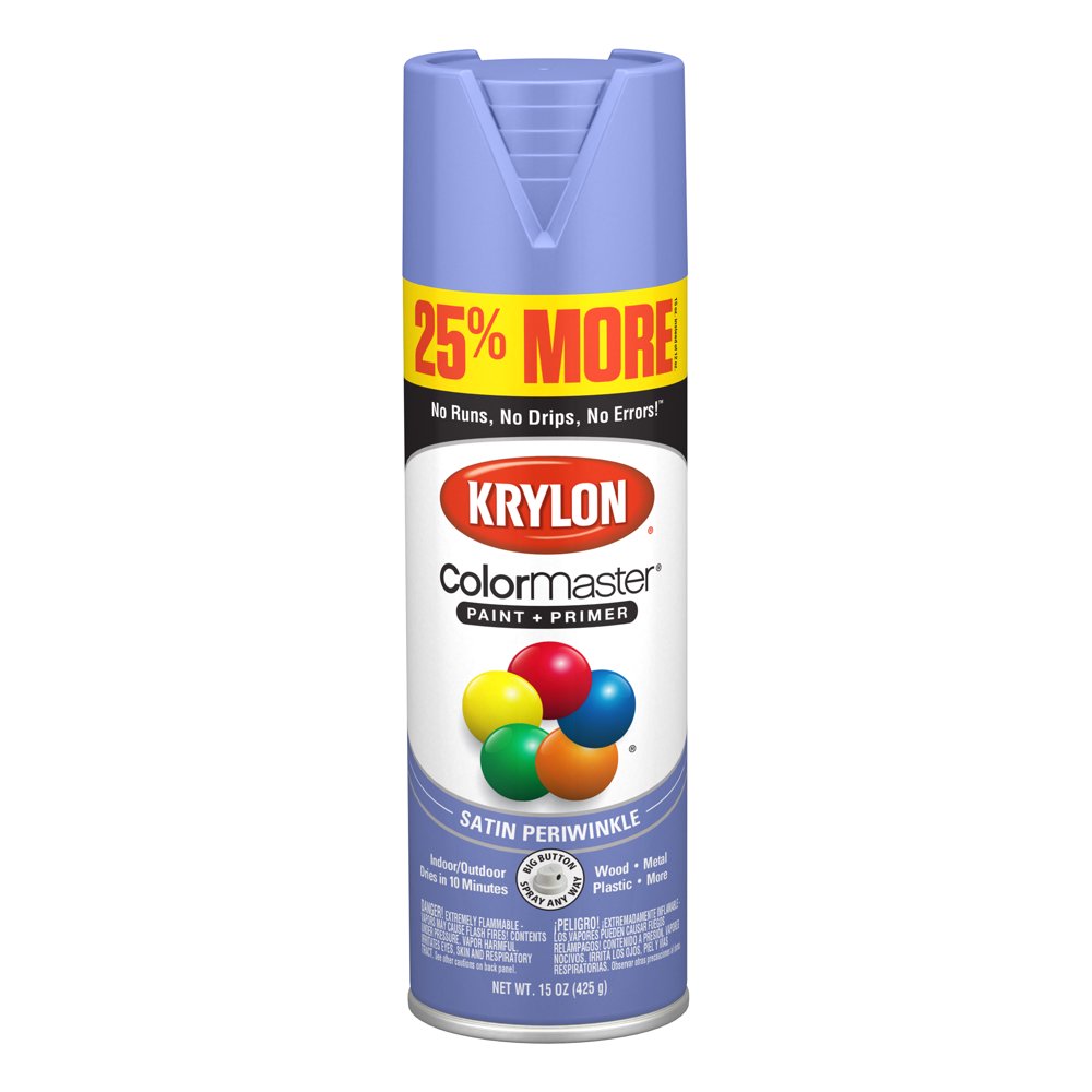 Krylon® ColorMaster Paint + Primer Satin Periwinkle, 15-Oz - Walmart