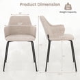 thumbnail image 3 of Gymax Dining Chairs Set of 2 w/ Curved Backrest Wide Seat & Armrests Durable Frame Beige, 3 of 9