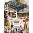 thumbnail image 5 of Green Dinosaur Table Cloth, Waterproof Tablecloth for Square Tables, Vintage Letters Farm Animals Reusable Washable Fabric Table Cover for Restaurant Kitchen Dining Tables 60"x60", 5 of 9