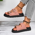 thumbnail image 6 of Womens Flat Sandals Cork Footbed Slides 2 Straps Adjustable Buckle Slip On Summer with Comfort Shoes, 6 of 7