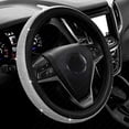 thumbnail image 1 of Funda para volante de coche, antideslizante, absorbe el sudor y con luces intermitentes, color plata, 1 of 5