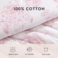 thumbnail image 5 of Laura Ashley- King Comforter Set, Reversible Cotton Bedding with Matching Sham(s), Farmhouse Home Décor (Delphine Pink, King), 5 of 9