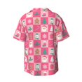 thumbnail image 6 of Lsque Pink Christmas Cheer print Men's Cuban Collar Short Sleeve Shirt Summer Beachwear Casual Button Down Fashionable Vacation Leisure Shirt-3X-Large, 6 of 7