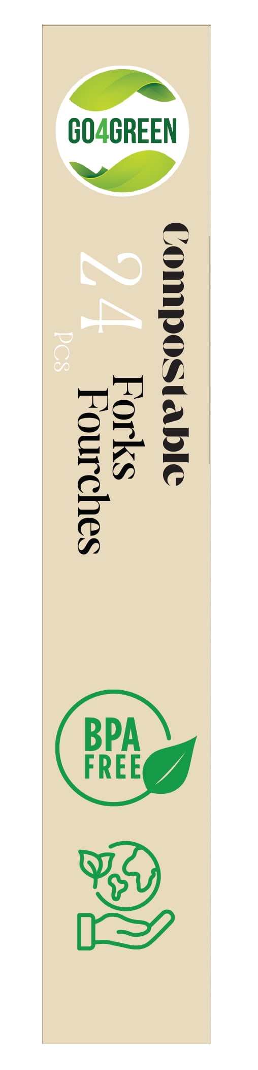 Fourchettes compostables Go4Green Verka, ensemble de 24 écologique