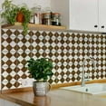thumbnail image 2 of Mi Alma Removable Vinyl Brown Rustic Backsplash Tile Stickers, 24pcs, 2 of 14