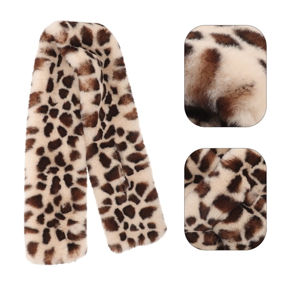OUNONA 1pc Women's Plush Scarf Cozy Cow Pattern Shawl Cape Durable Design