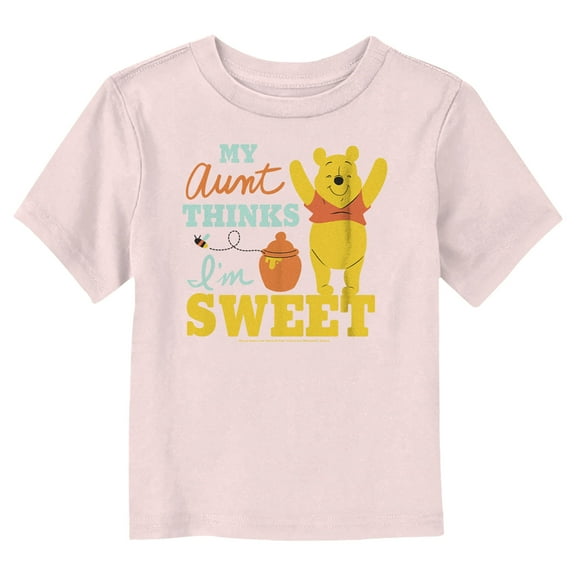 Toddler's Winnie the Pooh My Aunt Thinks I’m Sweet  Graphic Tee Light Pink 2T