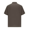 thumbnail image 4 of GuangCheng Mens Shirts,Lapel,Textured,Solid Color,Short Sleeve,Button-Down Shirts,with Chest Pocket,Regular Fit Tops,Brown,Size 3XL, 4 of 5