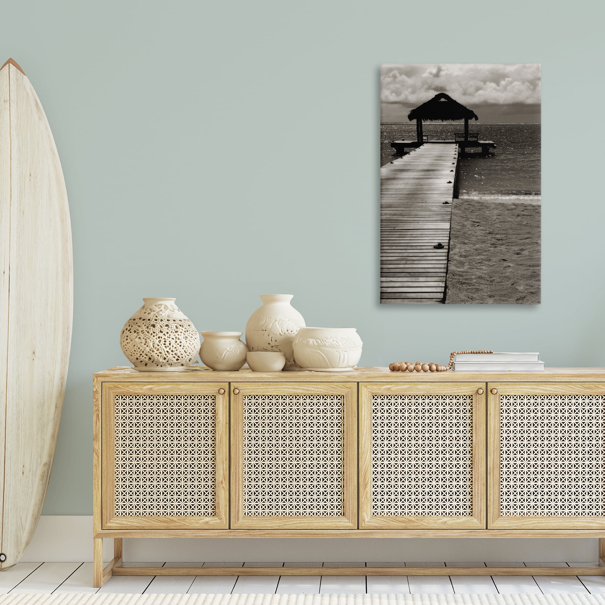 Stupell Industries Covered Jetty Dock Landscape Photography Gallery Wrapped Canvas Art Print Wall Art, 30 x 45