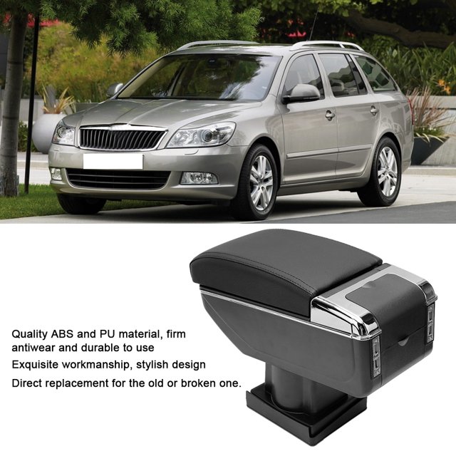 Box Black Armrest Center Storage Box Fits for Car Interior Accessory