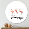 thumbnail image 2 of Designart 'Three Flamingos On White' Farmhouse Circle Metal Wall Art 11x11 - Disc of 11, 2 of 5