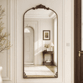 thumbnail image 5 of BEAUTYPEAK 74"x32" Full Length Mirror with Baroque Flower Head Design Wall-Mounted Mirror,Antique Bronze, 5 of 10
