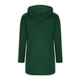 thumbnail image 7 of ZQGJB Tunic Hoodie Tops for Women Long Sleeve Casual Fall Winter Quarter Button up Hooded Sweatshirt Lightweight Loose Irreugular Hem Oversize Comfy Pullover Tops with Pockets Green XL, 7 of 7