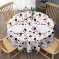 thumbnail image 3 of White Cow Dot Pattern Round Tablecloth 60"x60",Wrinkle Wipeable Table Cloth for Kitchen Dining Room Picnic Patio Party, 3 of 6