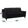 thumbnail image 4 of Naomi Home Curved Arms Sofa, Black, Microfiber, 4 of 11