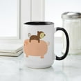 thumbnail image 4 of CafePress - Baby Monkey Riding Backwards On A Pig Large Mug - 15 oz Ceramic Large White Novelty Mug, 4 of 4