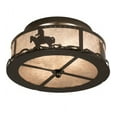 thumbnail image 3 of Meyda Tiffany 169798 Cowboy And Steer 2 Light 16" Wide Semi-Flush Drum Ceiling Fixture -, 3 of 5