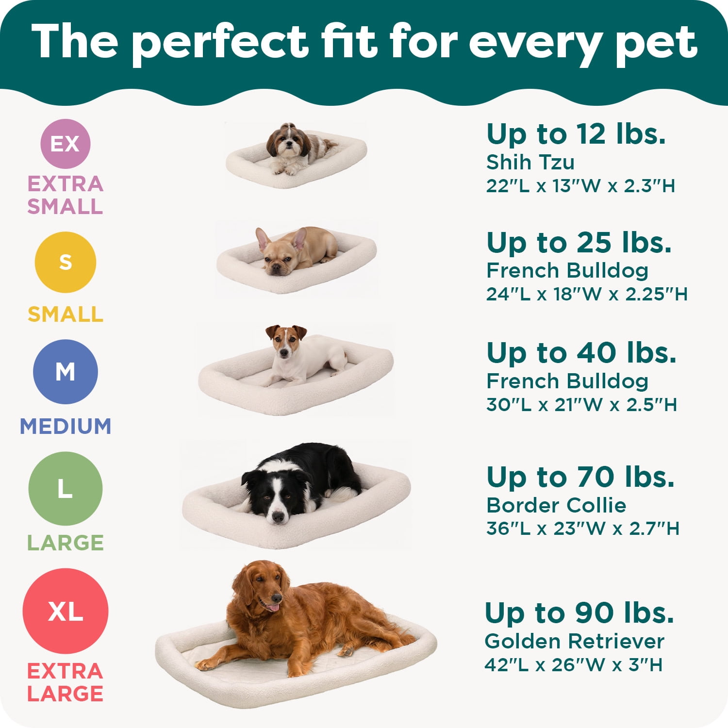FurHaven Pet Products Faux Lambswool Bolster Crate Pet Bed - Cream, Extra Small