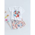 thumbnail image 3 of Bagilaanoe Baby Boy 4th of July Outfits 0-3T Infant Independence Day Clothes 2PCS Toddler Summer Short Sleeve Letter Print T-Shirts Tops Star Stripe Shorts Set, 3 of 8