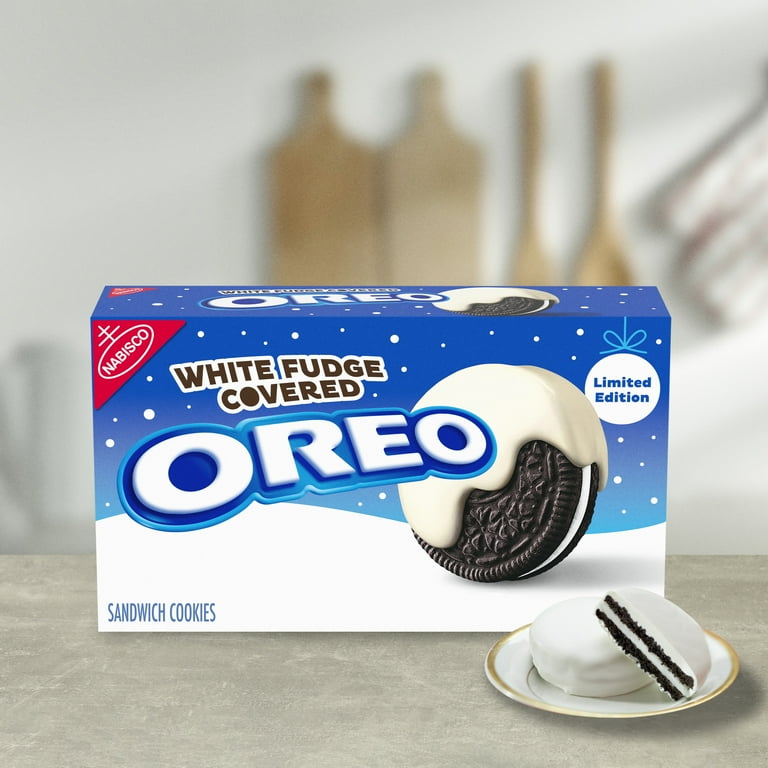 OREO White Fudge Covered Chocolate Sandwich Cookies, Holiday Cookies, 8.5  oz - Walmart.com