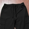 thumbnail image 4 of JTieacloth Mens Cargo Sweatpant Men's Solid Color Drawstring Pocket Casual Pants Black, 4 of 4