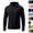 #01 Black, variant on Men's UPF 50+ Sun Protection Hooded Fishing Shirts Quick Dry Long Sleeve Rash Guard Tops with Zip Arm Pockets & Thumb Holes for Hiking Outdoor ,L,Brown