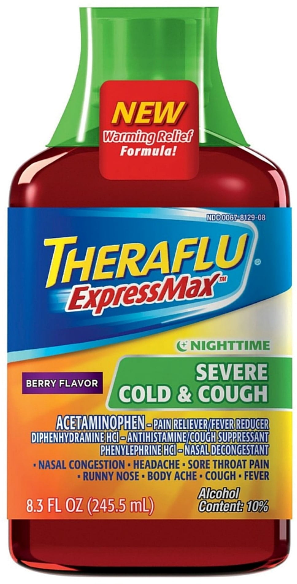 Theraflu Expressmax Nighttime Severe Cold & Cough Syrup, Berry Flavor 8