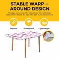 thumbnail image 4 of Purple Pink Spring Floral Table Cloths for 3 Foot Rectangle Tables, Summer Botanical Flower Patio Waterproof Elastic Fitted Tablecloths, Washable Rectangular Table Cover for Camping, 4 of 8