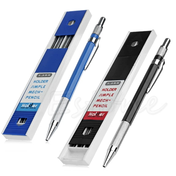 2mm 2B Lead Holder Automatic Mechanical Drawing Drafting Pencil 12 Leads Refills