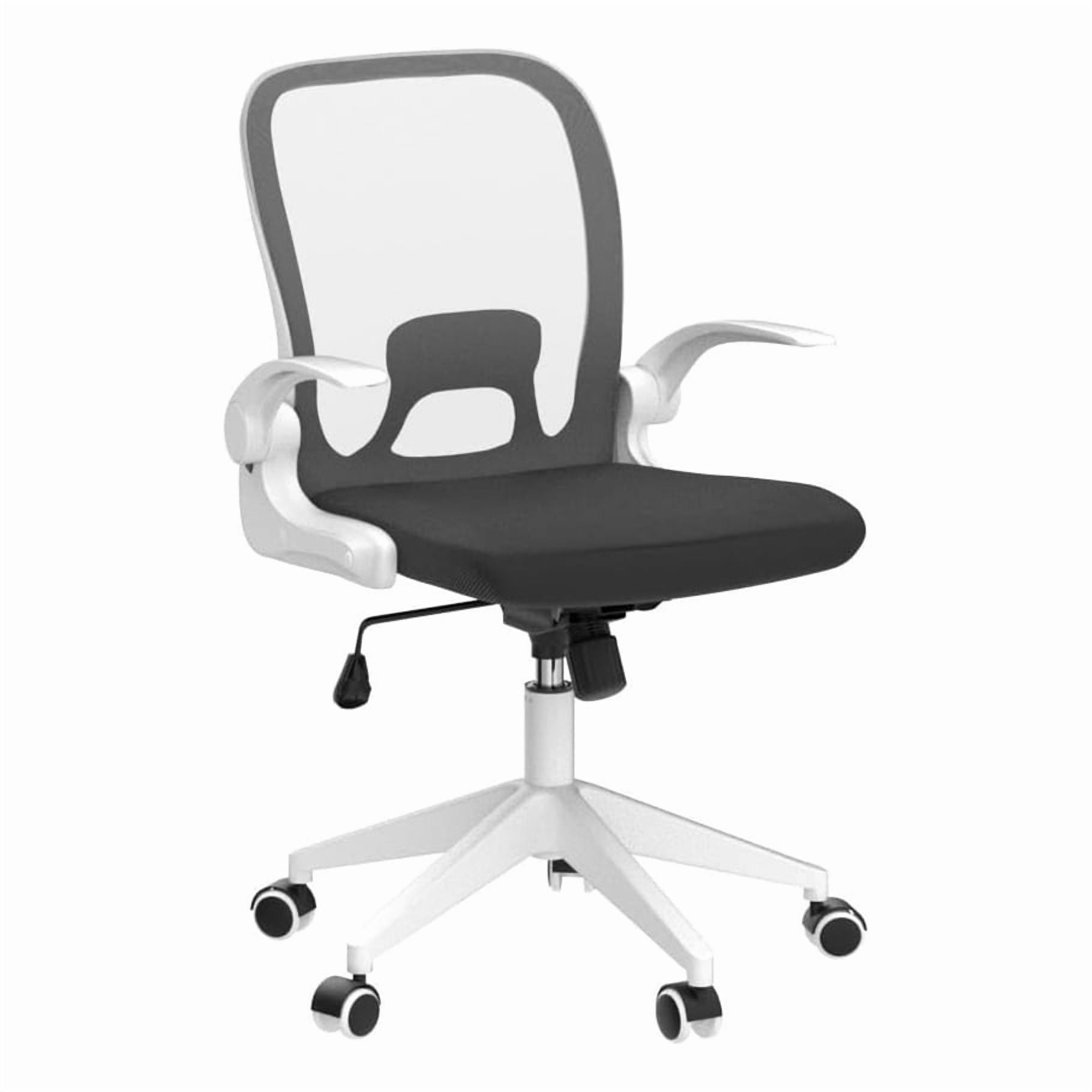 IPKIG Ergonomic Office Chair Mesh with Foldable Backrest, Mesh Home Office Computer Task Desk Chairs with Adjustable Arms & 360 Degree Universal Wheels (White)