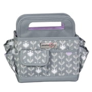 Collapsible Desktop Craft Caddy, Purple Flowers