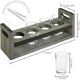 thumbnail image 2 of MyGift Vintage Gray Wood Beer Flight Sampler Serving Tray with 4 Tasting Glasses, 2 Piece, 2 of 7