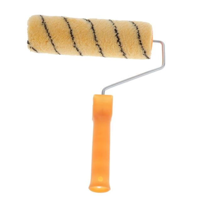 Rodillo para herramientas de de pintura de pared para reparación de puertas para dormitorio, hogar, bricolaje para exterior Amarillo + negro 21.5cm Colco Rodillo de pintura de tela de fieltro