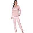 thumbnail image 3 of Womens Pajama Sets Long Sleeve Long Pants Pajamas for Women Cat Print Womens Soft Sleepwear with Pocket 2 Piece Cute Women's Loungewear Set, S-XXL, 3 of 10