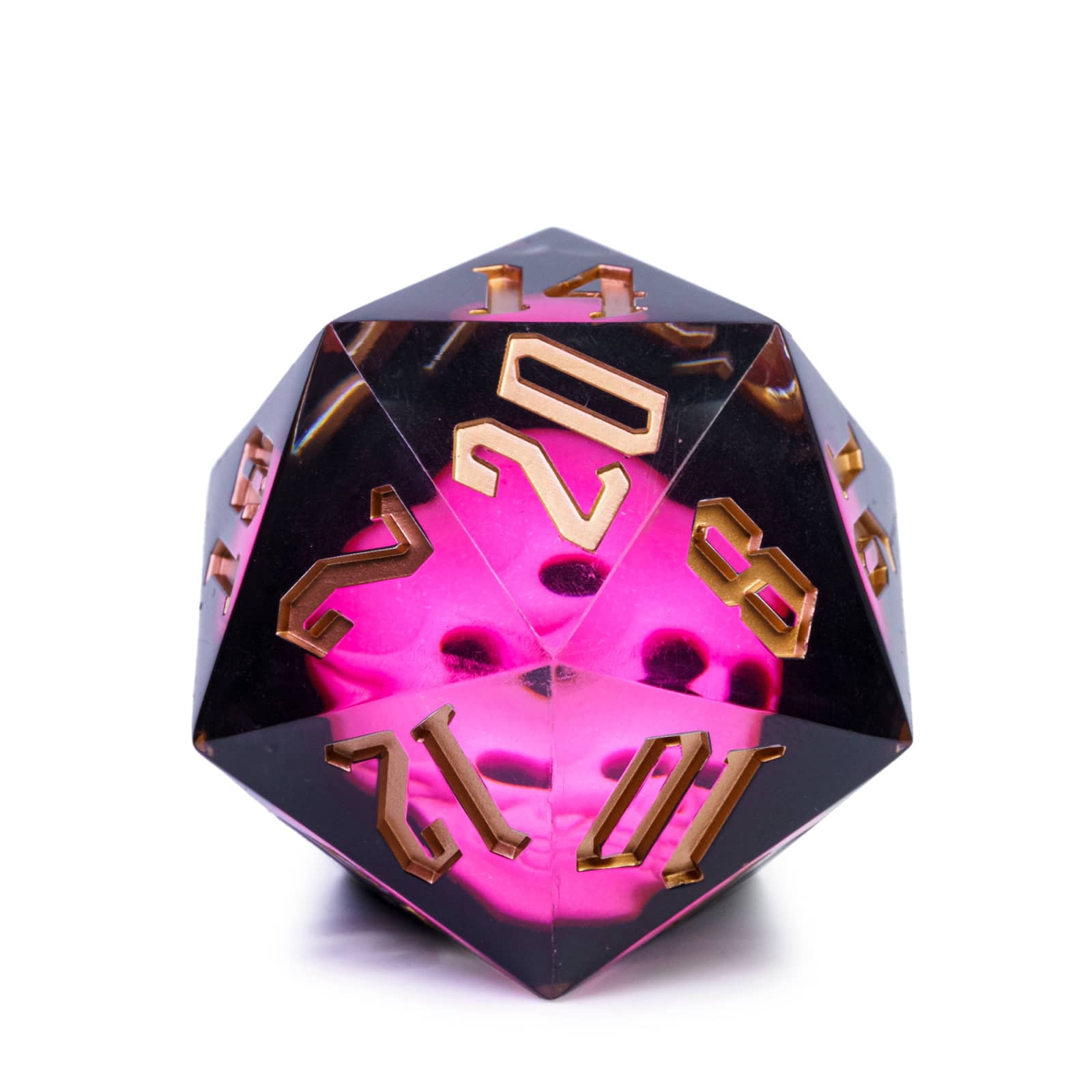 Cusdie 55MM D20 DND Dice Sharp Edges Dice, 20 Sided Resin Skull Dice, Single D20 Polyhedral Dice with Gift Box for Dungeons and Dragons TTRPG Role Playing Game Pathfinder