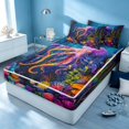 thumbnail image 3 of Erosebridal Marine Octopus Zipper Queen Comforter Set with Fitted Sheet and 2 Pillowcases, Coastal Wildlife Zipper Bedding Set, Black Reversible, 3 of 7