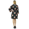 thumbnail image 5 of Bimba Women's Floral Printed Georgette Bridesmaid Robe Black Coverup Wrap-22, 5 of 8