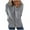 Gray, variant on Fesfesfes Coat for Women Casual Solid Hooded Long Sleeve Zipper Drawstring Shirts Tops Coat