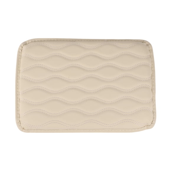 Car Center Console Cover Center Console Cushion 11.81"x8.27"x0.79" Beige PU Leather