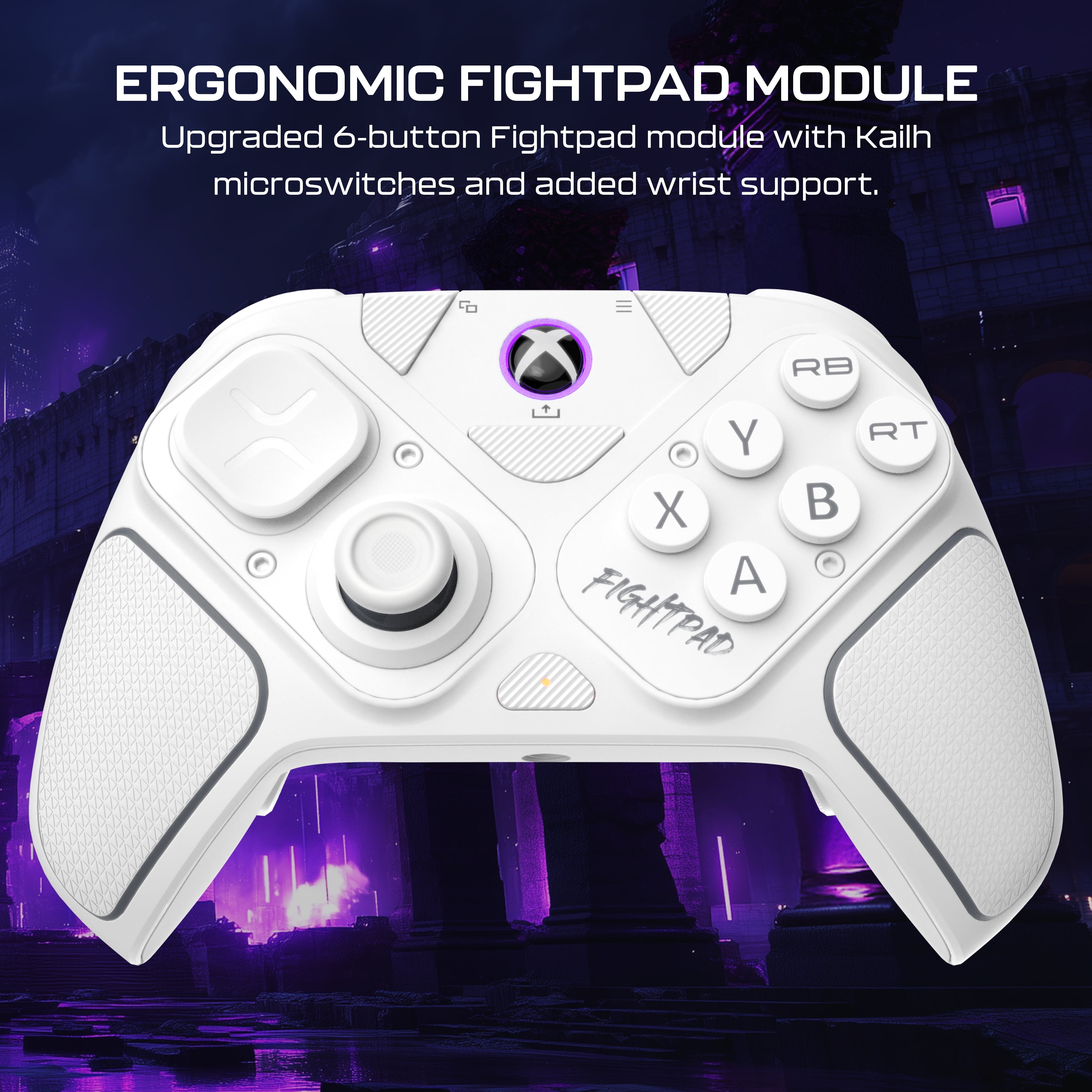 Turtle Beach Victrix Pro BFG Reloaded Wireless Modular Gaming Controller for Xbox Series X|S, Xbox One, & Windows PC; Bluetooth, Fightpad Module, Hall-Effect Thumbsticks/Triggers - White
