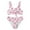Pink, variant on Coerni Girls Cherry Print Bikini 2pc Swimsuit Set Cotton Soft Comfortable Lightweight Breathable Open Navel Bathing Suit