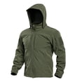 thumbnail image 5 of Hsovts Mens Tactical Softshell Hooded Jackets Waterproof Windproof Fleece Lined Coat For Men Outdoor Hiking Fall Winter Wear Green L, 5 of 6