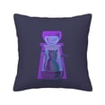thumbnail image 1 of Square Throw Pillow Covers with Core, Cat Stealing Fish Art Illustration Purple Pillows for Sofa Beds, 20"x20", 1 of 9